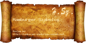 Hamburger Szabolcs névjegykártya